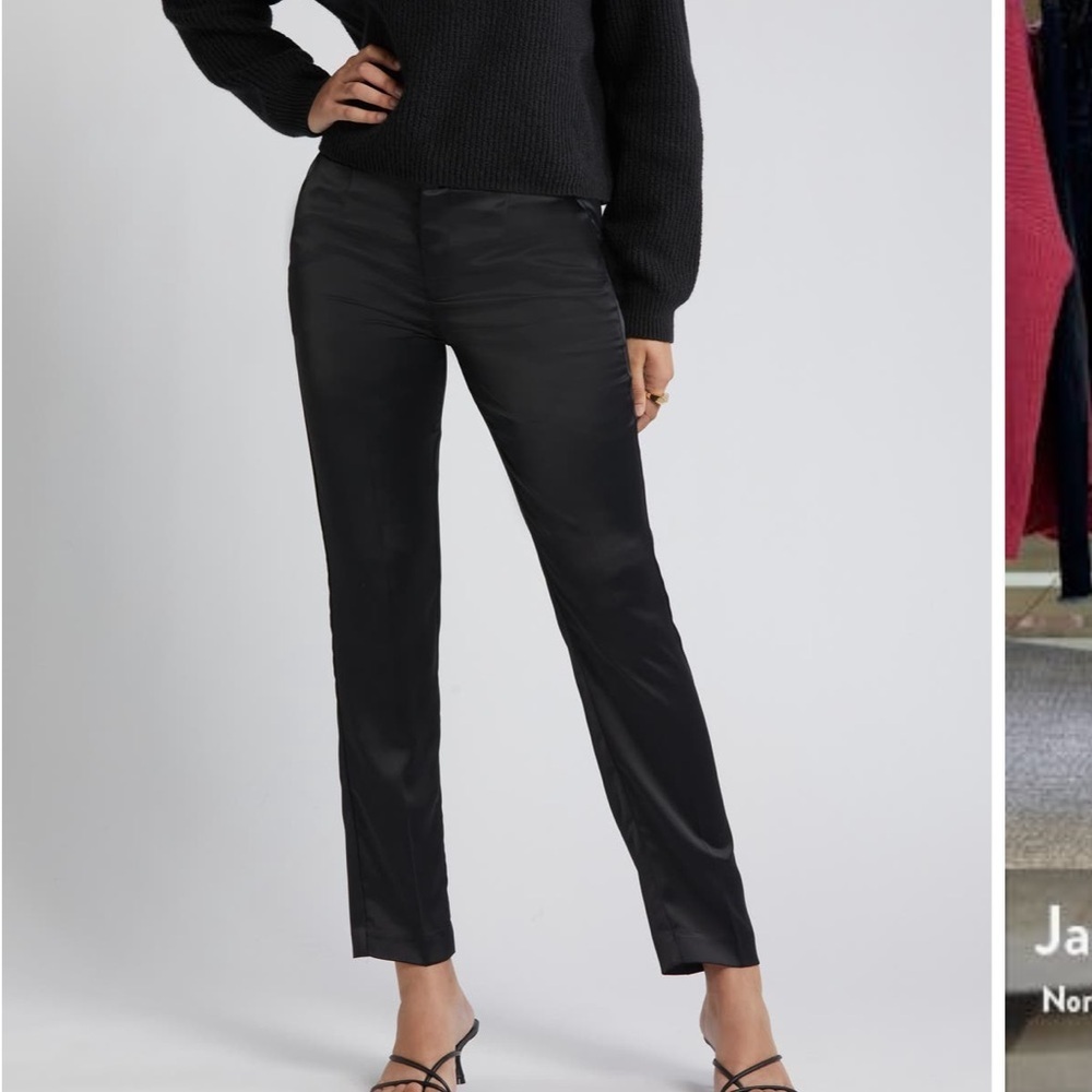 Brown Nordstrom Open Edit Ribbed Half-Zip Sweater - Picture 6 of 8